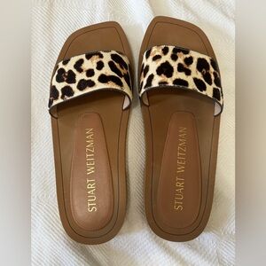 Stuart Weitzman Leopard Slides